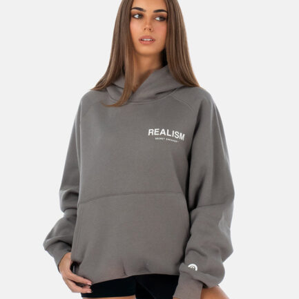 REALISM BACK LOGO HOODIE COOL GREY