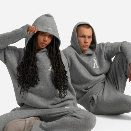 REALISM RADIANT KNIT HOODIE GREY MARLE